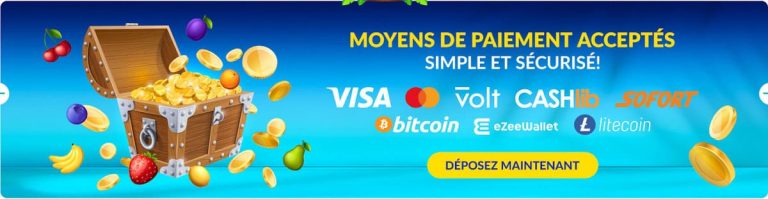 Lucky Treasure Casino moyens paiement