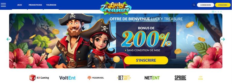 Lucky Treasure Casino page accueil